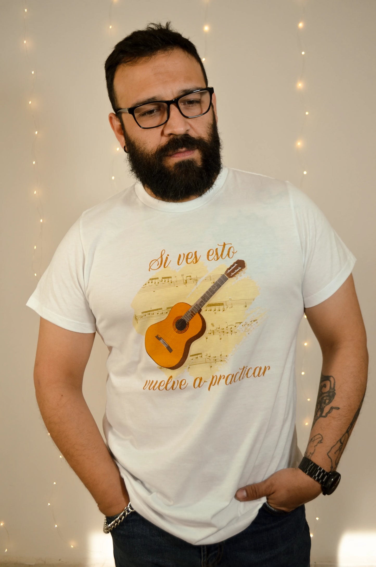 Playera Si Ves Esto Vuelve A Practicar Guitarra Blanca