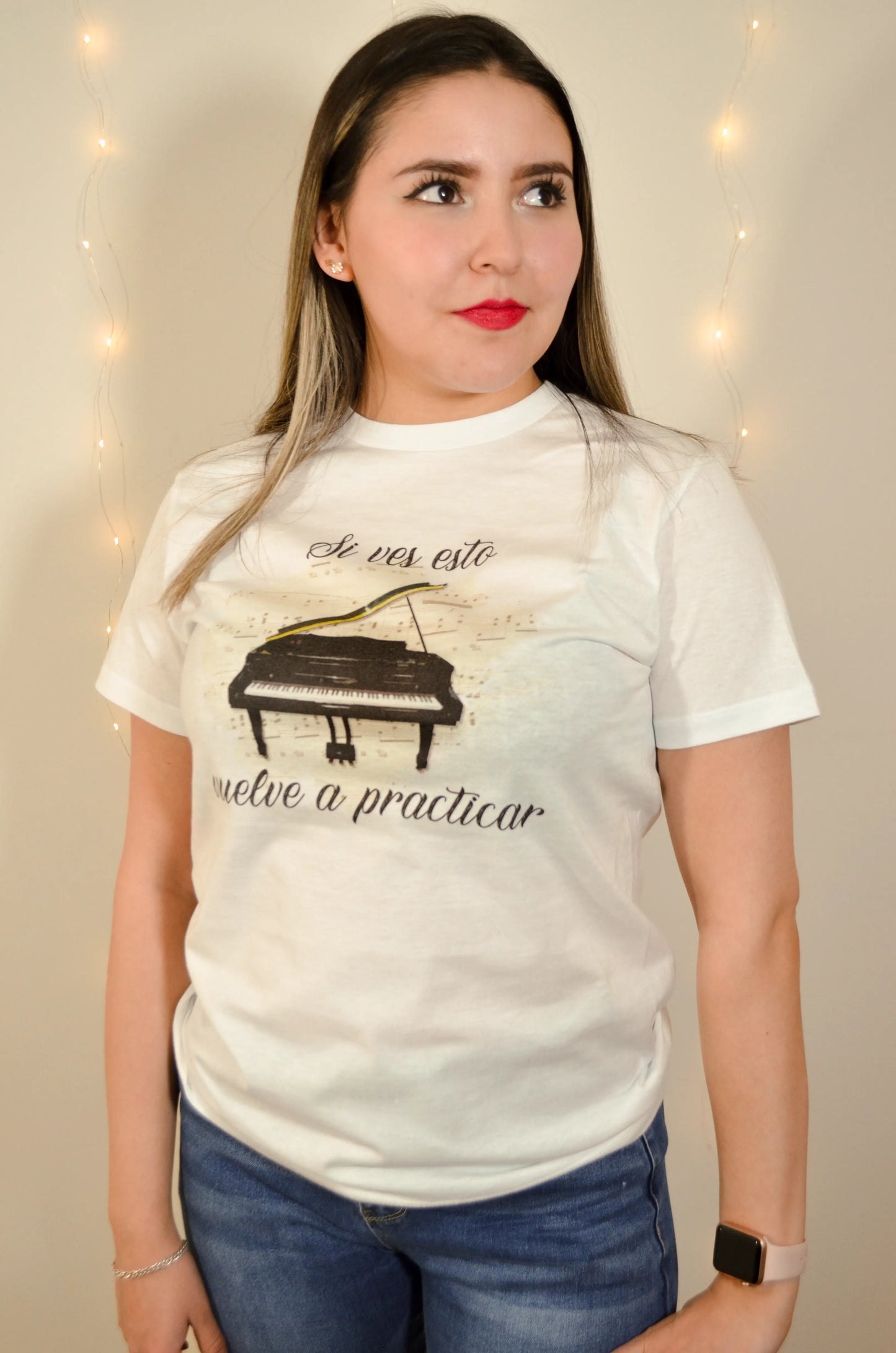 Playera Si Ves Esto Vuelve A Practicar Piano Blanca