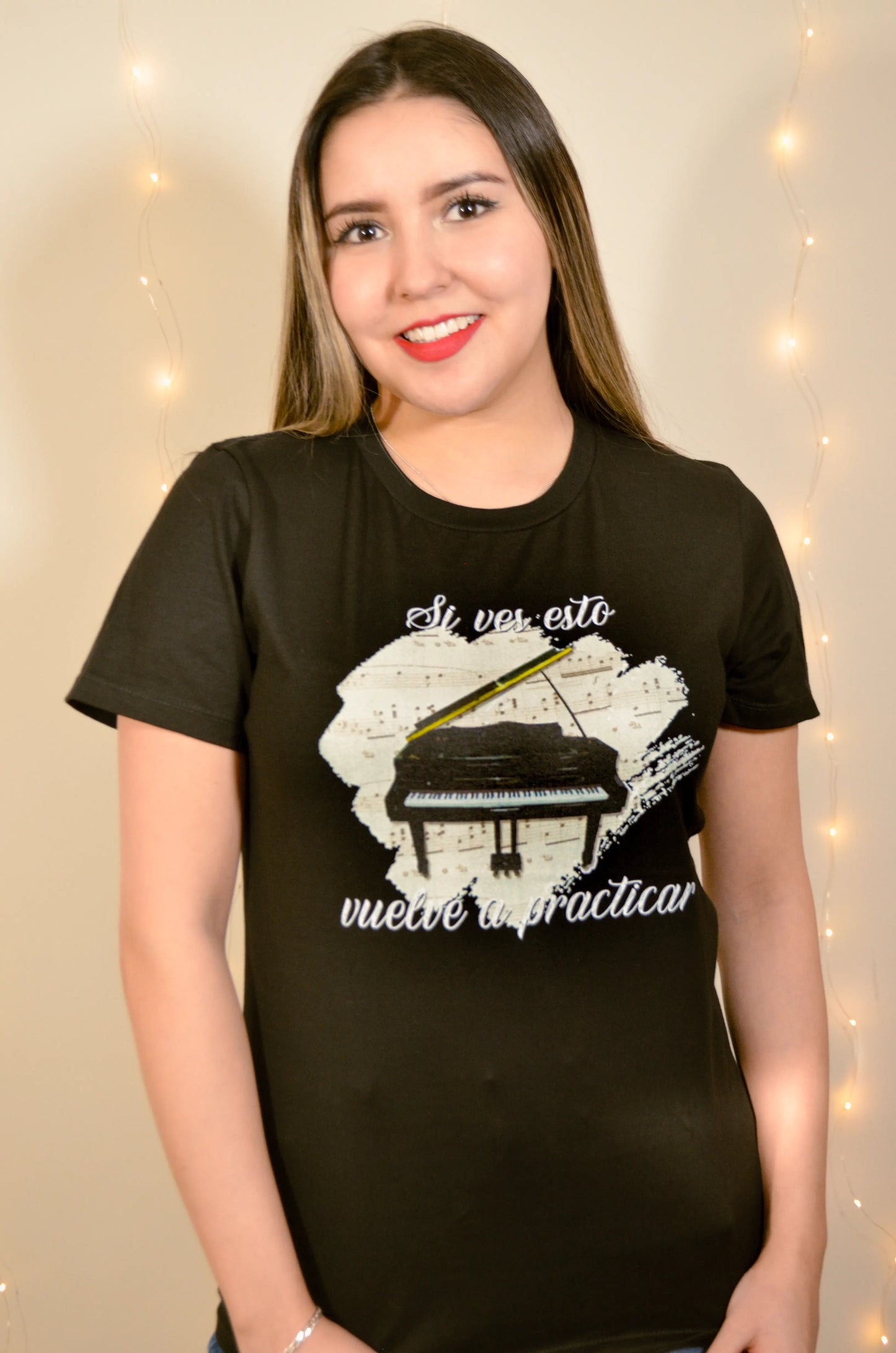 Playera Si Ves Esto Vuelve A Practicar Piano Negra