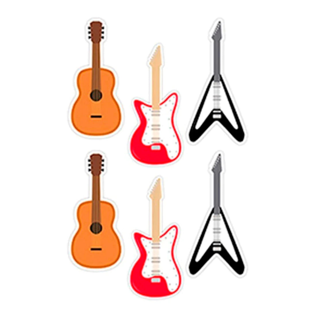 Magnetos de vinilo guitarras 6 pzas