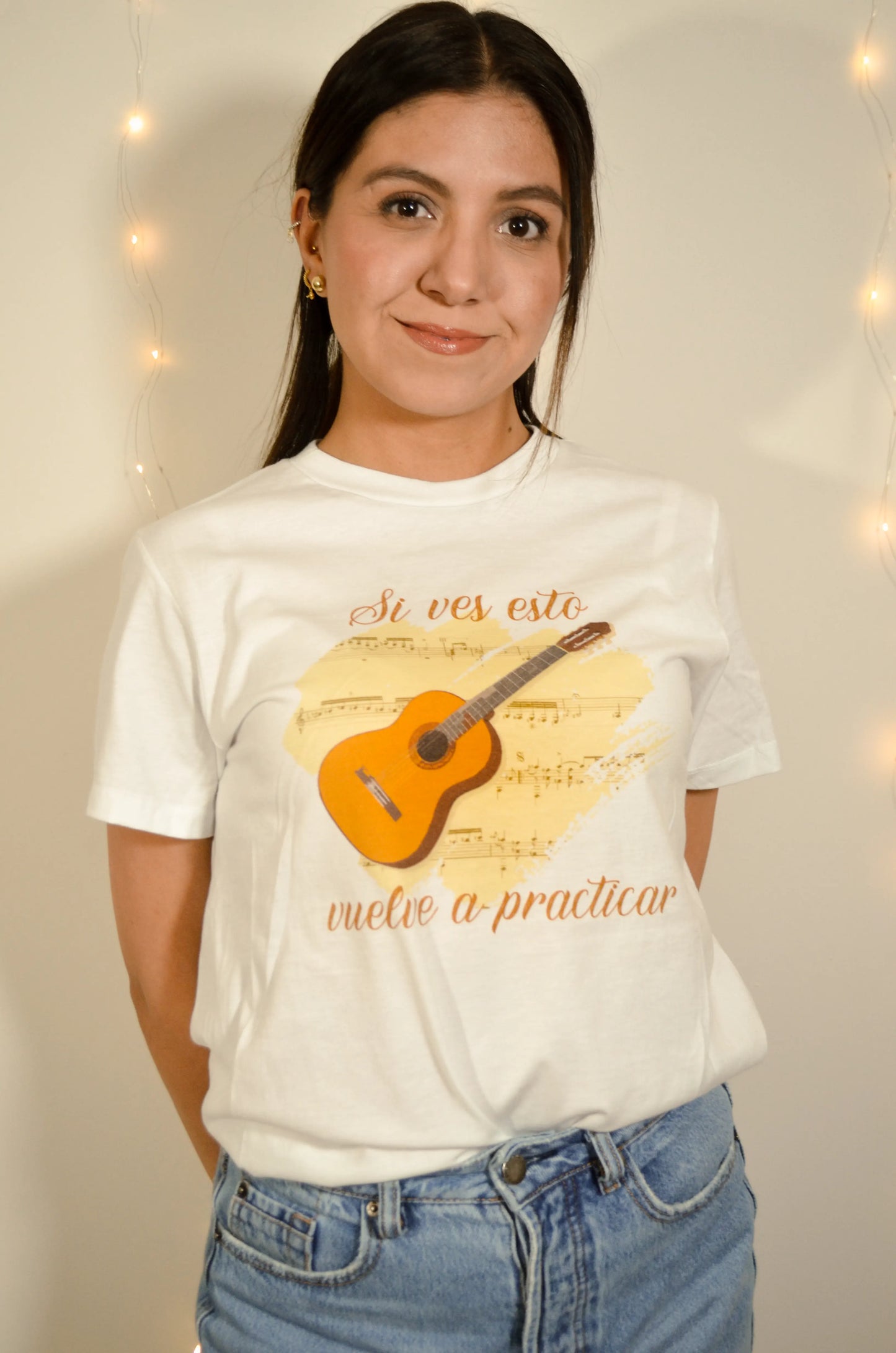 Playera Si Ves Esto Vuelve A Practicar Guitarra Blanca